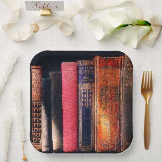 Alte Bücher Pappteller (Hochzeit)