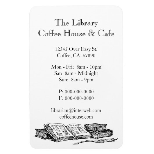 Alte Bücher Restaurant Werbung Custom Magnet (Vertikal)