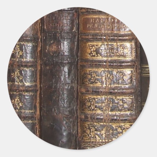 Alte Bücher Runder Aufkleber (Vorderseite)