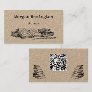 Alte Bücher und Feder Autor Schriftsteller Bibliot Visitenkarte