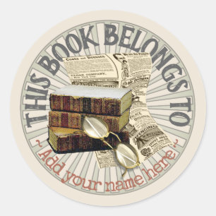 Alte Bücher und Spektakel Buchzeichen Sticker