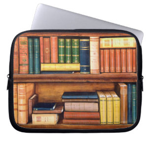 Alte Bücher Vintage Bibliothek Bücherregal Laptop  Laptopschutzhülle