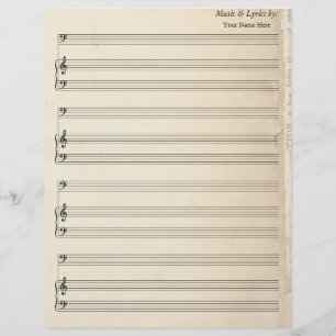 Alte Buchseite Blank Sheet Music Bass Clef