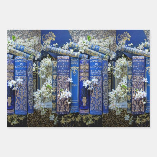 Alte Buchstäbe und Blüten Geschenkpapier Set (Vorderseite 3)