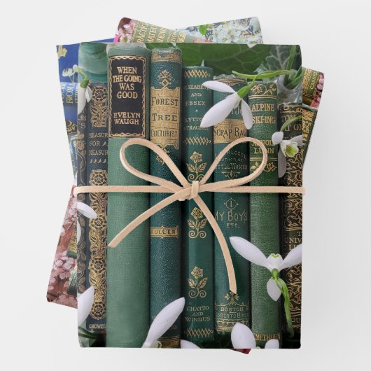 Alte Buchstäbe und Blüten Geschenkpapier Set (Beispiel)