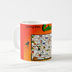 Alte Bunte Colorado-Tasse Kaffeetasse