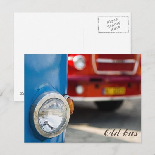 Alte Busse Postkarte (Vorne/Hinten)