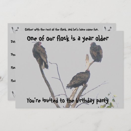 Alte Buzzards-Party Einladung muss angepasst werde (Vorne/Hinten)