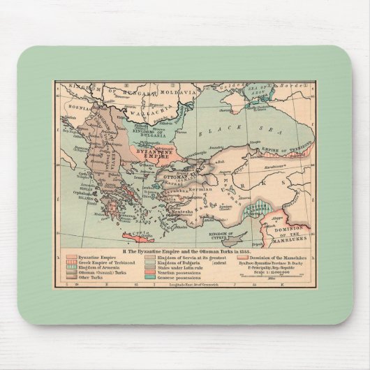 Alte Byzantinische Reichskarte Mousepad (Vorne)
