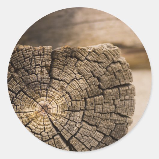 Alte Cabin Textures Runder Aufkleber (Vorderseite)