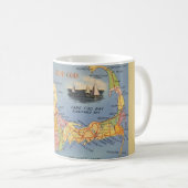 Alte Cape Cod Massachusetts Karte Kaffeetasse (VorderseiteRechts)