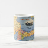 Alte Cape Cod Massachusetts Karte Kaffeetasse (Mittel)