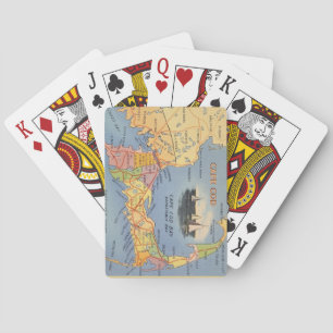 Alte Cape Cod Massachusetts Karte Spielkarten