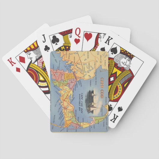 Alte Cape Cod Massachusetts Karte Spielkarten (Rückseite)