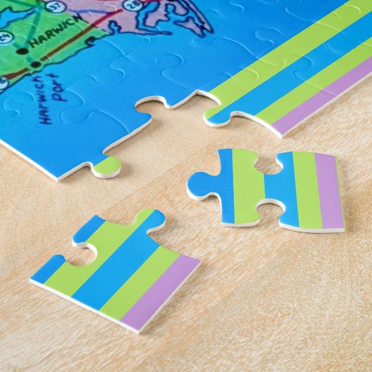 Alte Cape Cod Touristenkarte Puzzle (Seite)