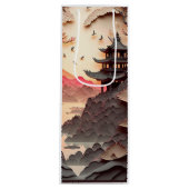 Alte chinesische Szene Papier geschnitten Brown Ge Geschenktüte Für Weinflaschen (Vorderseite)