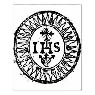 Alte    ChristogrammKautschuk-Briefmarke Gummistempel