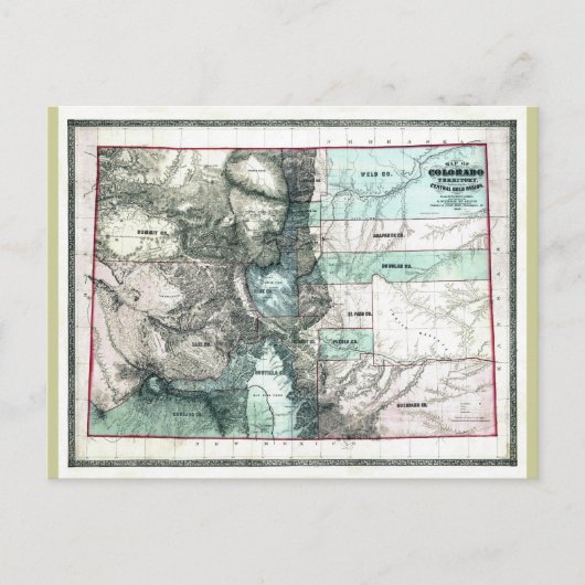 Alte Colorado Karte 1862 (Vorderseite)