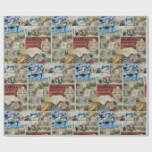 Alte Comic-Verpackungspapier Geschenkpapier (Flach)
