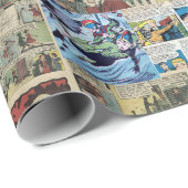 Alte Comic-Verpackungspapier Geschenkpapier (Rolleneckpunkt)