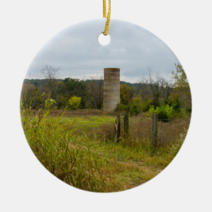 Alte Country-Silo-Landschaft Keramikornament