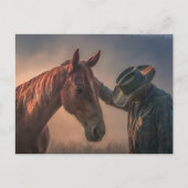 Alte Cowboy-Reflexion Western Postkarte (Vorderseite)