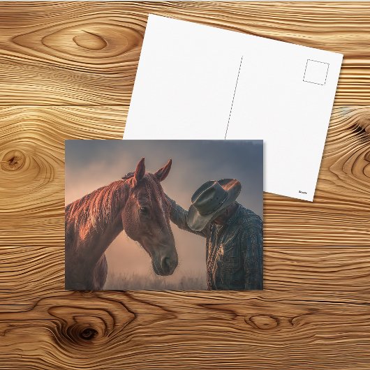 Alte Cowboy-Reflexion Western Postkarte