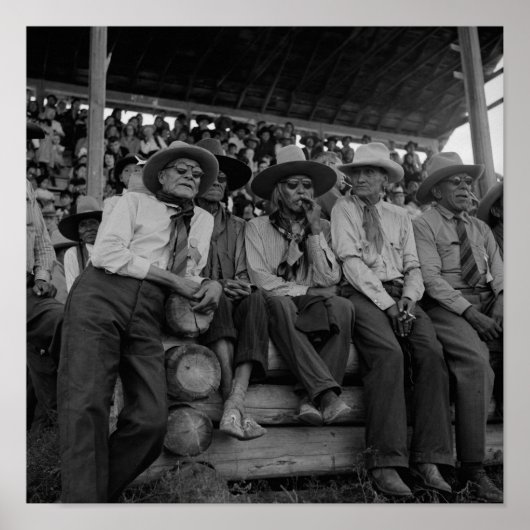 Alte Cowboys im Vintagen Foto von Rodeo Poster (Vorne)