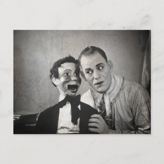 Alte Creepy Ventriloquist Postkarte (Vorderseite)