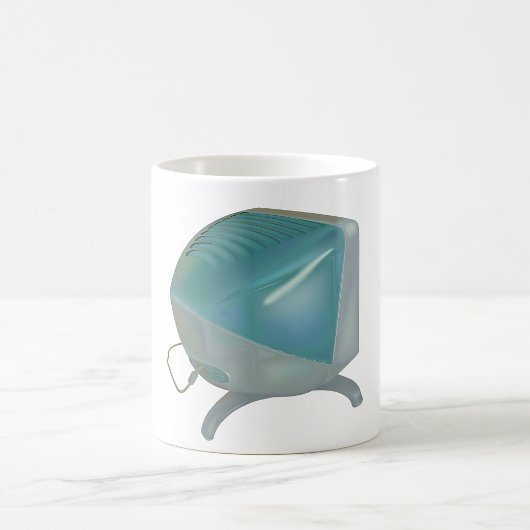 Alte CRT-Computerbildschirm Kaffeemaschine Tasse