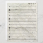 Alte Crumpled Blank Sheet Music Bass Clef (Vorne/Hinten)