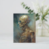 Alte Cyborg Futuristische Science Fiction Postkarte (Stehend Vorderseite)