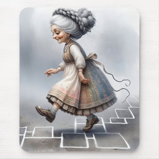 Alte Dame auf Spielplätzen Mousepad (Vorne)