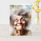 Alte Dame, die älter geworden ist Karte (Gelbe Blume)