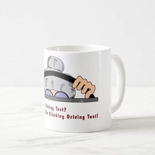 Alte Dame Fahrer Kaffeetasse (VorderseiteRechts)