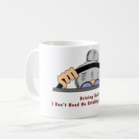 Alte Dame Fahrer Kaffeetasse (Vorderseite Links)