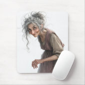 Alte Dame in verblasster Kleidung Mousepad (Mit Mouse)