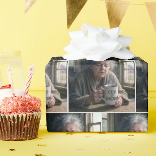 Alte Dame mit Dampfbad Geschenkpapier (Geburtstagsparty)