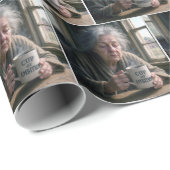 Alte Dame mit Dampfbad Geschenkpapier (Rolleneckpunkt)