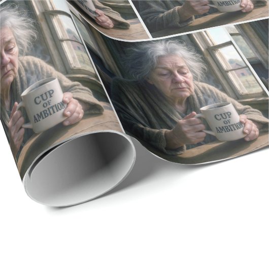 Alte Dame mit Dampfbad Geschenkpapier (Rolleneckpunkt)