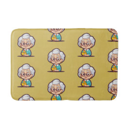 Alte Dame mit Huhn Badematte