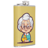 Alte Dame mit Huhn Flachmann (Rechts)