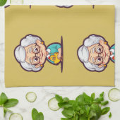 Alte Dame mit Hühnchen Geschirrtuch (Gefaltet)