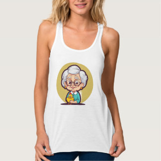 Alte Dame mit Hühnchen Tank Top