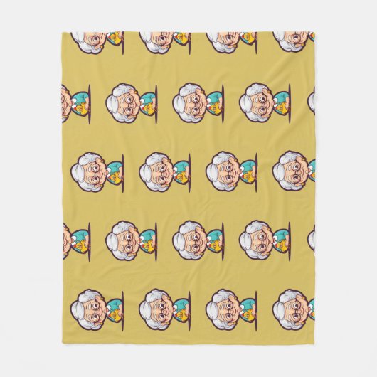 Alte Dame mit Hühnerdecke Fleecedecke (Vorderseite)