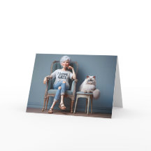 Alte Dame mit I Liebe Katzen T - Shirt