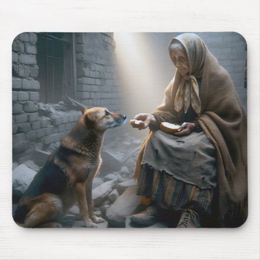 Alte Dame und Hundeüberlebende Mousepad (Vorne)