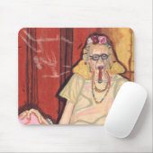alte Dame und Zigarre Mousepad (Mit Mouse)