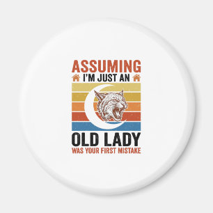 Alte Dame Wildcat Vintage Lustiges Shirt Design_1 Magnet