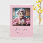 Alte Dame wird alt Karte (Gelbe Blume)